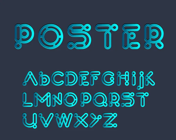 Papier knippen lettertype — Stockvector