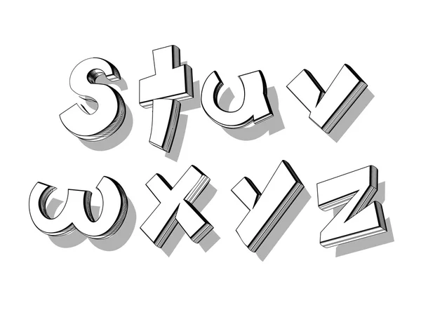 Stylized playful doodle alphabet — Stock Vector