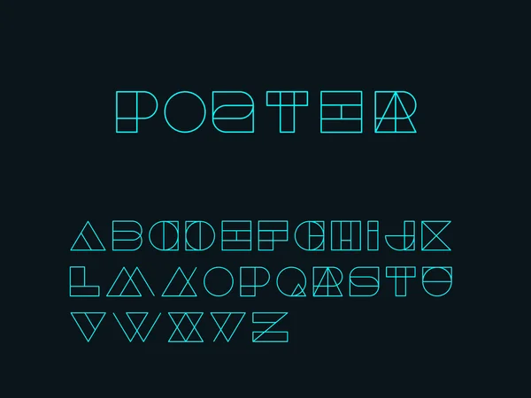 Miscelare linea Designer alfabeto font — Vettoriale Stock