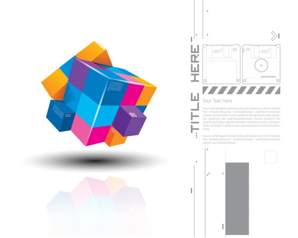 3d colourful cubes — Stock Vector