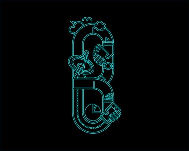 Neon yazı tipi simge yazı tipi