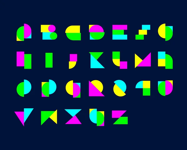 Digitales geometrisches Schriftset — Stockvektor