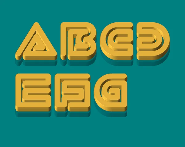 3D-Snake Stripe lettertypeset — Stockvector