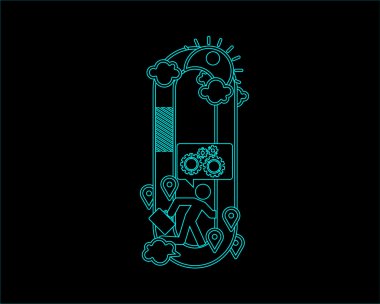 Neon yazı tipi simge yazı tipi