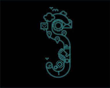 Neon yazı tipi simge yazı tipi