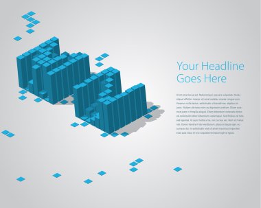 3D Dijital piksel font