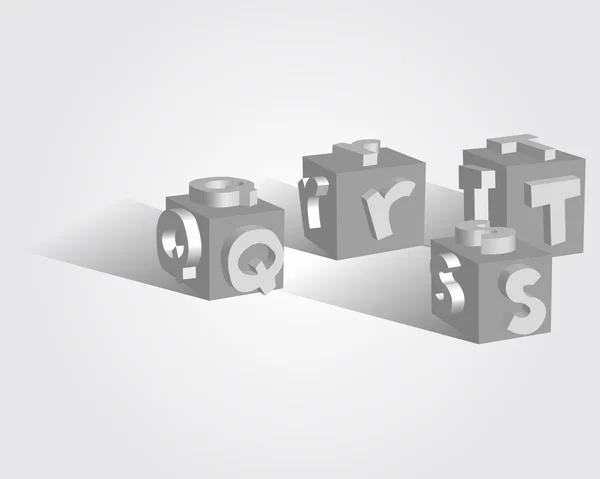 3D-leuk en Cute kubus lettertype — Stockvector