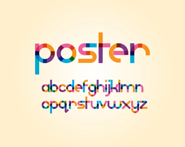 Overlappende scherpe rand lijn lettertype — Stockvector