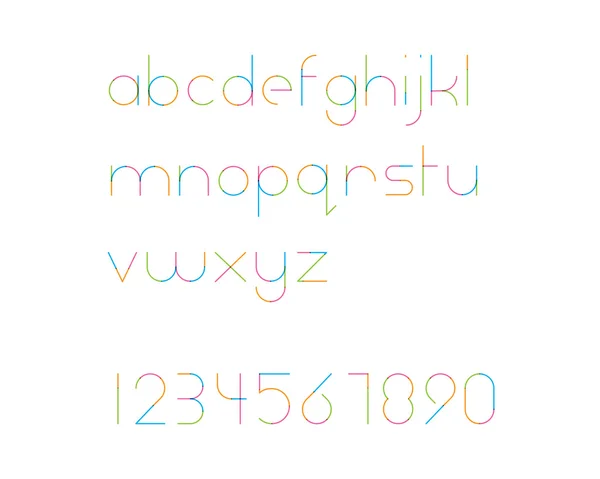 Перекрывающийся красочный округлый шрифт — стоковый вектор
