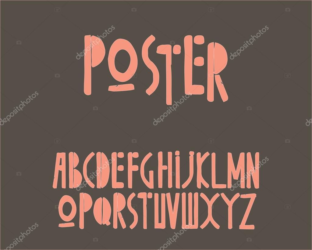 Retro old font, vector illustration