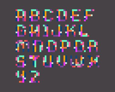 Renkli piksel Font