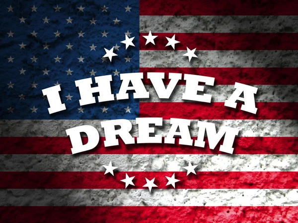 Martin Luther King Jr. Day, I have a dream card with american flag grunge background — Stock Photo, Image