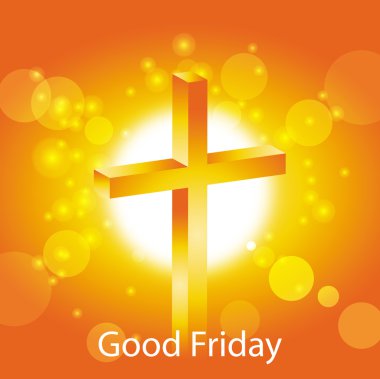Metin Good Friday afiş ile sıcak güneş üzerinde çapraz