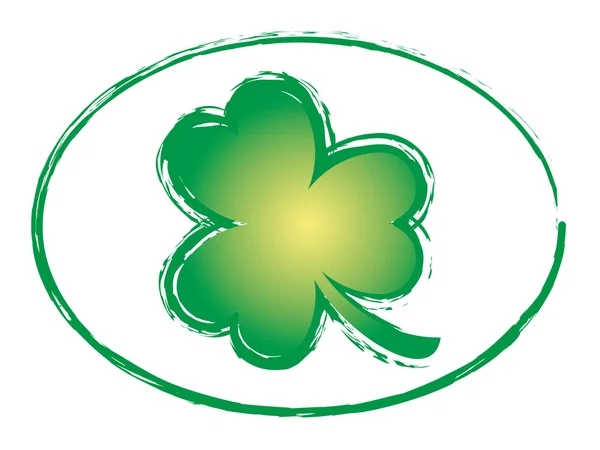 Zielony liść koniczyny Grunge stempel styl Symbol 2 — Wektor stockowy