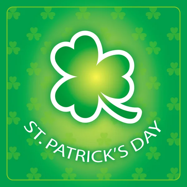 Tarjeta de San Patricks Day con trébol verde 1 — Vector de stock