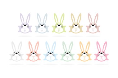 Mutlu Paskalya tebrik kartı ile tavşan 2