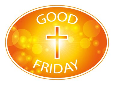 Turuncu çapraz metin Good Friday afiş ile sıcak güneş üzerinde