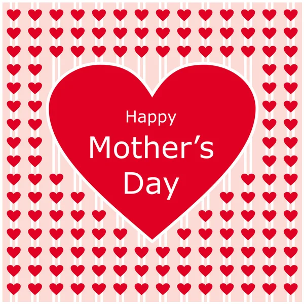 Mãe feliz dia carta de amor com coração vermelho 2 — Vetor de Stock