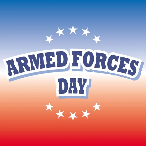 Armed forces day banner on red and blue background — Stock Vector