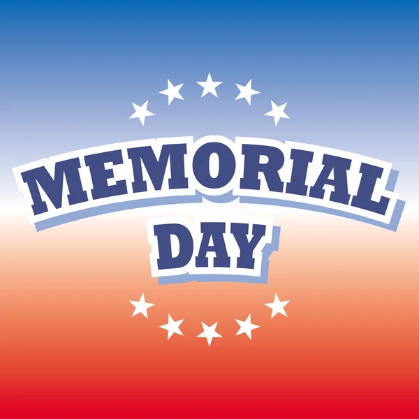 Us memorial day banner on red and blue background — Stock Vector