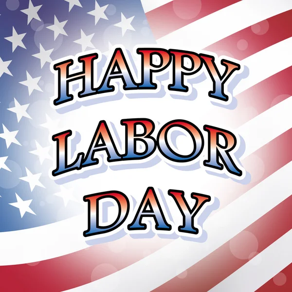 Happy Labor Day usa gratulationskort med amerikanska flaggan bakgrund — Stockfoto