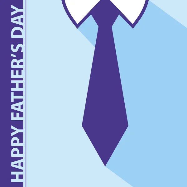 Happy fathers day card on tie and blue shirt background 1 — Stock Vector