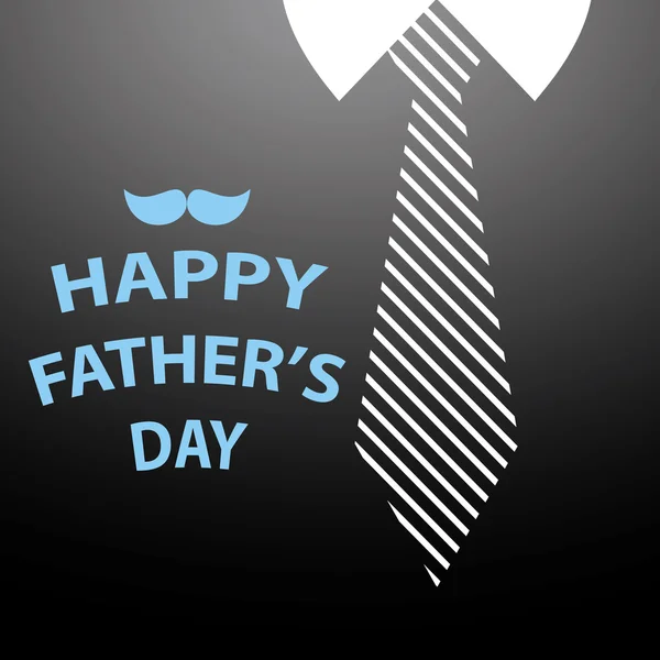 Feliz padre día tarjeta en corbata y negro camisa fondo — Vector de stock
