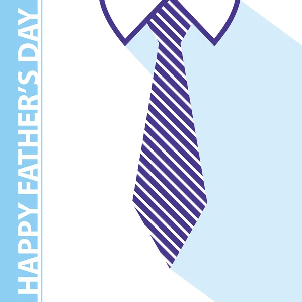 Feliz pais cartão de dia em gravata e fundo camisa branca — Vetor de Stock