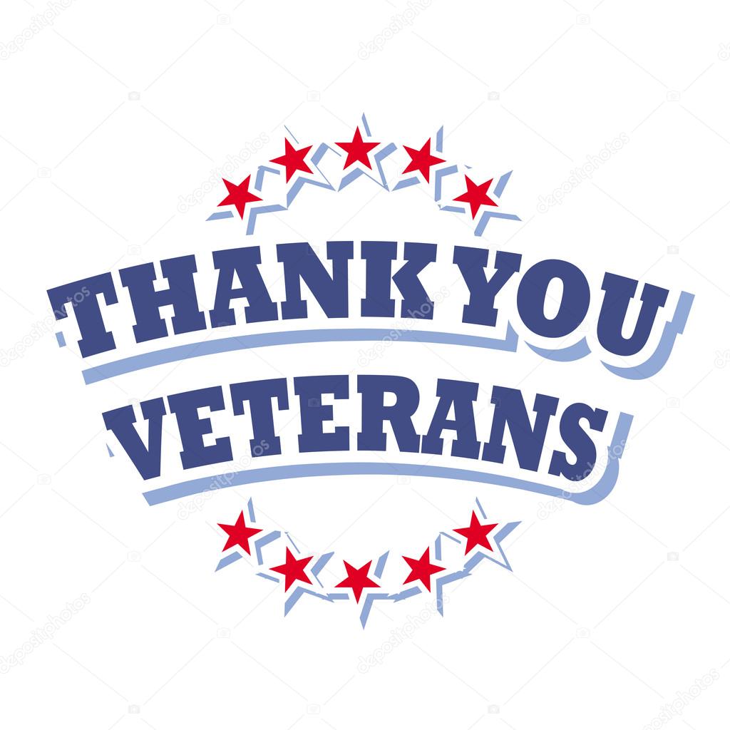 Thank you veterans logo isolated on white background