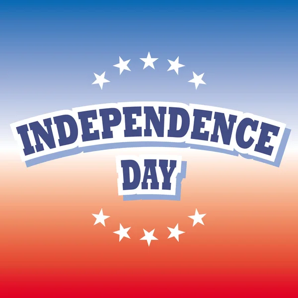 Dia da independência EUA banner no fundo vermelho e azul —  Vetores de Stock