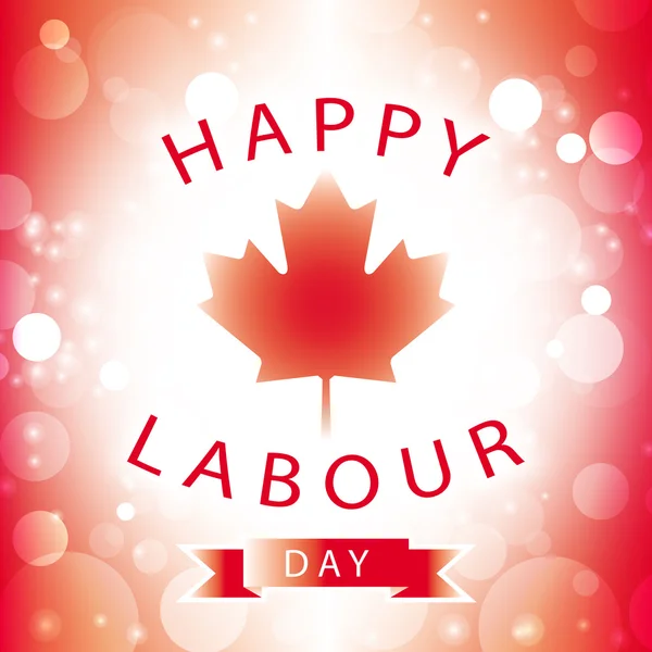Happy dag van de arbeid Canada wenskaart met abstracte achtergrond van de Canadese vlag — Stockvector
