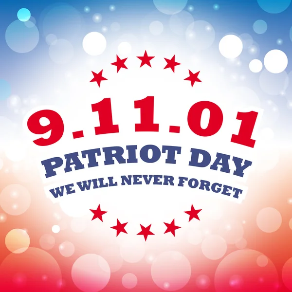 美国爱国者日-2001 年 9 月 11 日横幅在抽象美国国旗的颜色 — 图库矢量图片