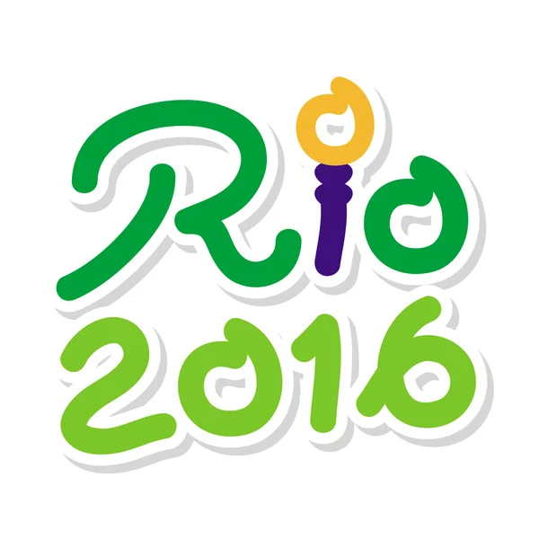 Símbolo do logotipo Brasil 2016 Rio de Janeiro para Jogos Olímpicos isolados sobre fundo branco —  Vetores de Stock