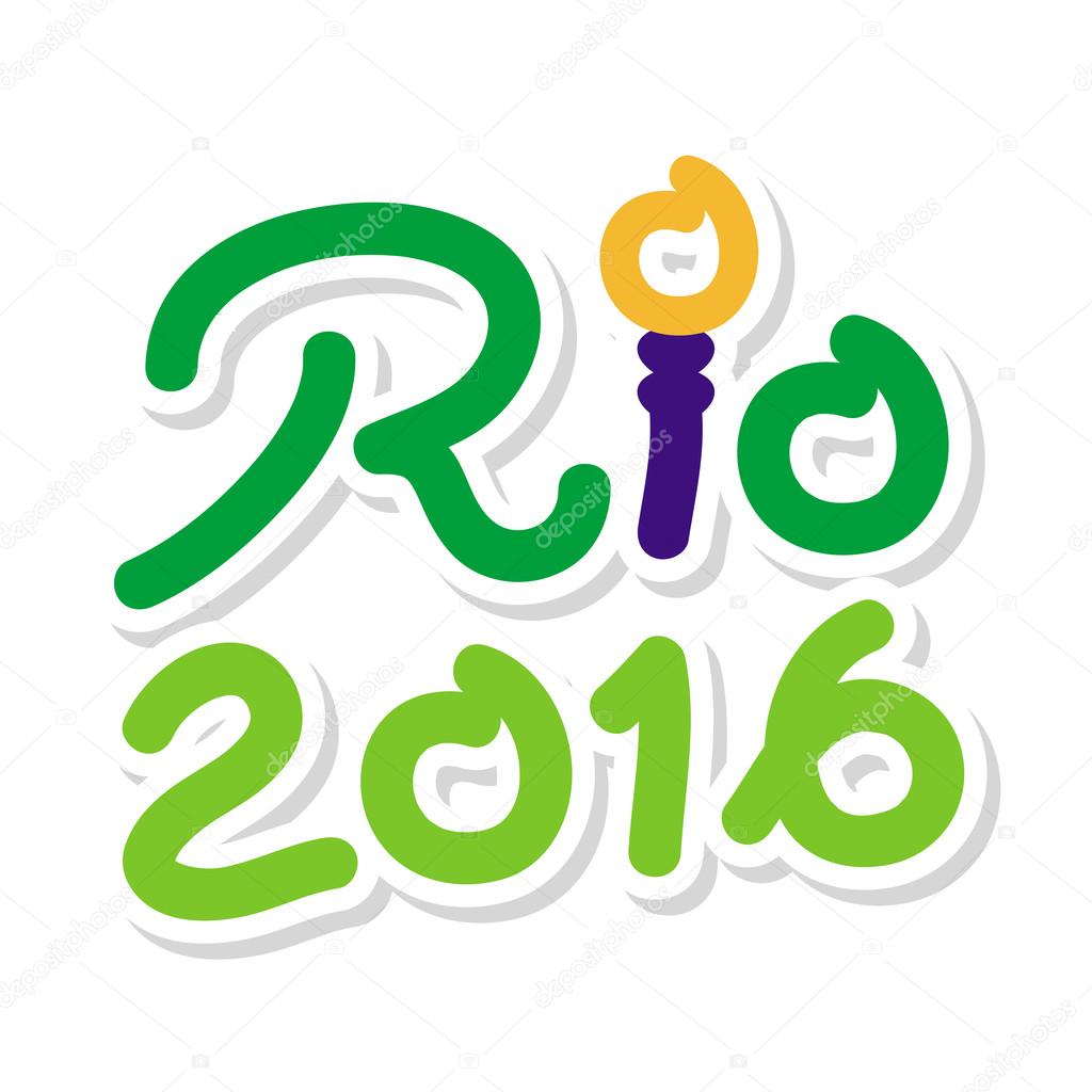 Logo symbol Brazil 2016 Rio de Janeiro for Olympic Games isolated on white background