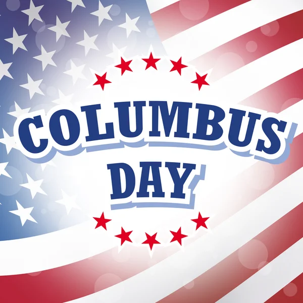 Banner Columbus Day USA con fondo de bandera americana — Foto de Stock