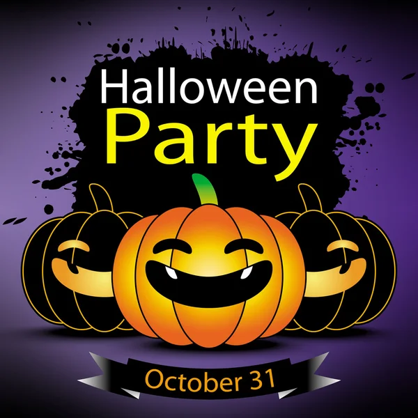 Halloween party oktober banner med pumpa, vektorillustration — Stock vektor