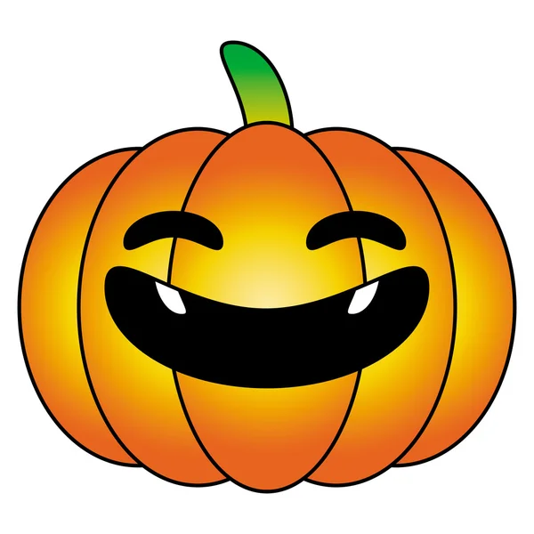 Halloween pumpa orange tecknad logotyp isolerad på vit bakgrund, vektorillustration — Stock vektor