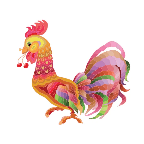 Cockerel. Dibujos animados polla — Vector de stock