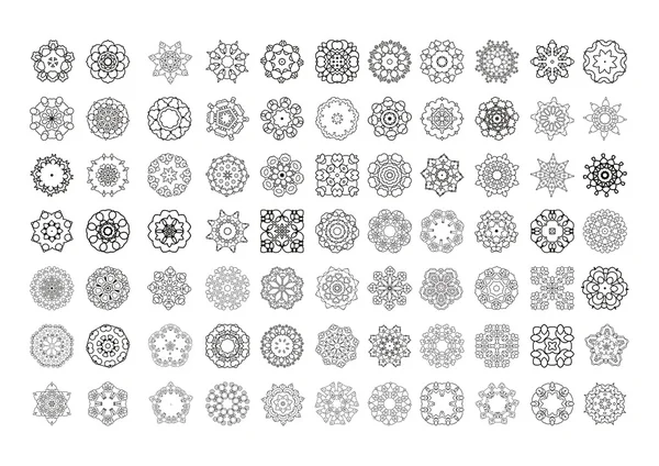 Mandala. Ensemble d'ornement rond . — Image vectorielle