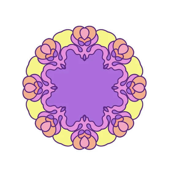 Mandala círculo violeta — Vetor de Stock