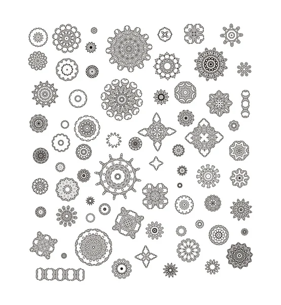 Mandalas vectoriales. Conjunto redondo ornamento — Archivo Imágenes Vectoriales