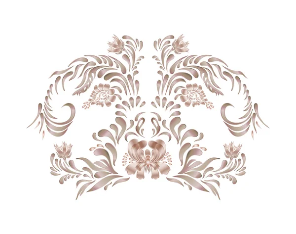 Brown floral ornament. — Stock Vector