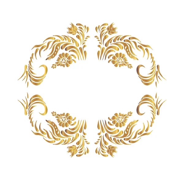 Золотий квітковий візерунок. Етнічний квітковий орнамент — стоковий вектор