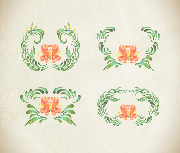 Помаранчевий орнамент на білому тлі . — стоковий вектор