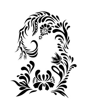 siyah ve beyaz çiçek desenleri