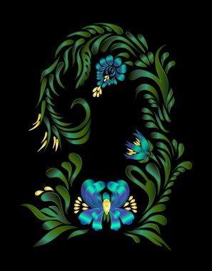 Mavi çiçekler. Çiçek süsleme.