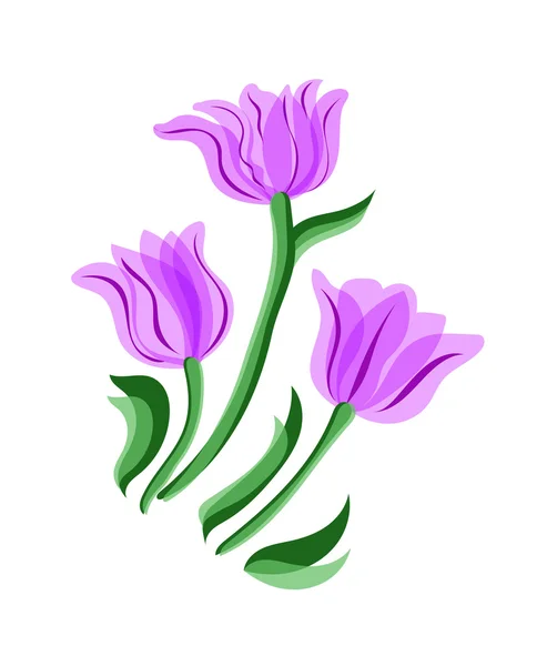 Zestaw tulipany fioletowy — Wektor stockowy