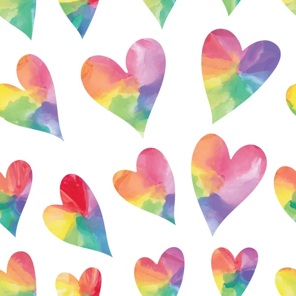 虹の心のシームレスなパターン — ストックベクタ