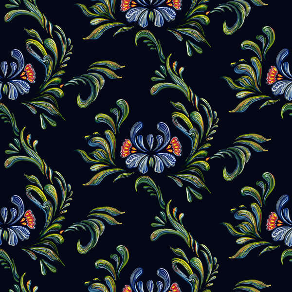 векторный бесшовный цветочный узор. 