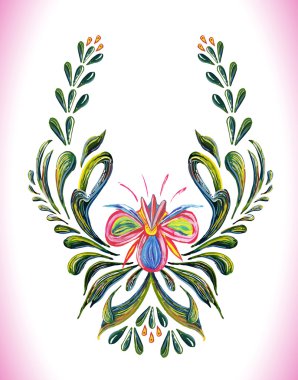 Halk tarzında illüstrasyon.